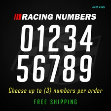 Racing Numbers Vinyl Decal Sticker | Dirt Bike Plate Number BMX Competition 779