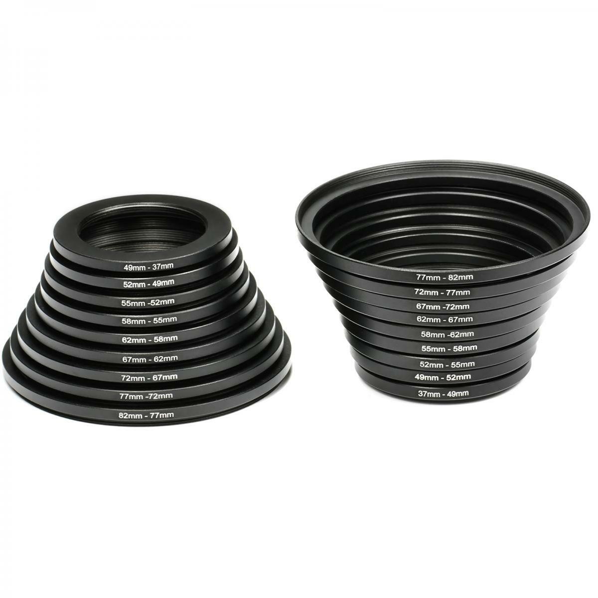 K&F Concept 18-tlg. Step-Up & Step-Down Filteradapter Ringe Set – Metall, Von 55mm Auf 58mm Uvm., Inkl. 1 Jahr Garantie