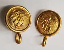 2 Original 1890s USMC Eagle/Anchor Side Buttons for Spike Helmet Marine Corps
