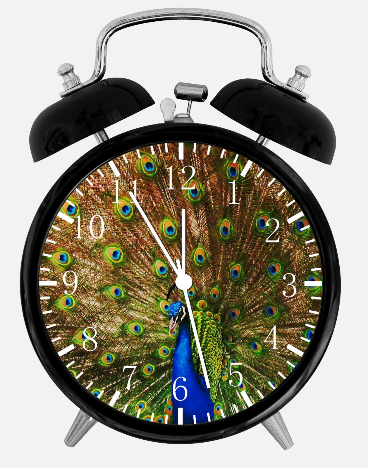 Cute Peacock Alarm Desk Clock 3.75" Home or Office Decor E11