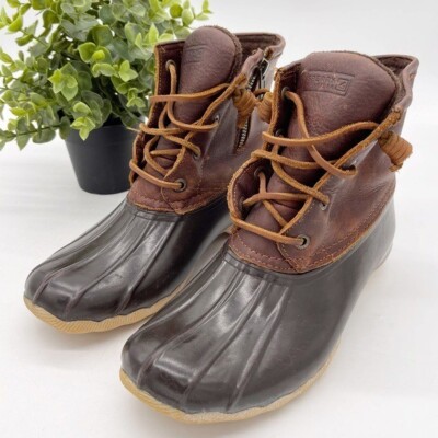 Sperry Women's Saltwater Duck Boot Waterproof Leather Rubber