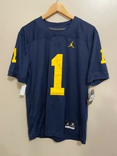 Michigan Wolverines 1 Jordan Football Jersey AO9898-420 Mens Sz M BRAND NEW