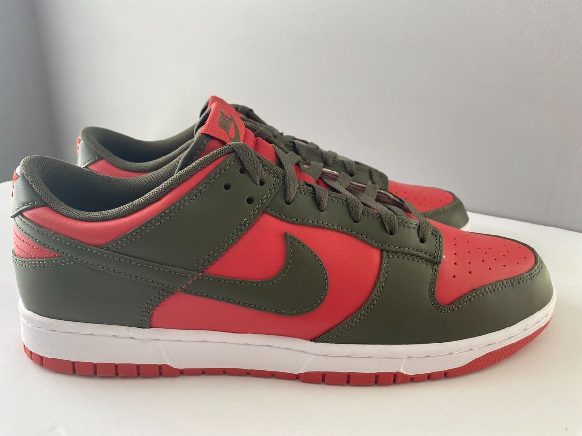 Men's Size 15 Nike Dunk Low Mystic Red Cargo Khaki 