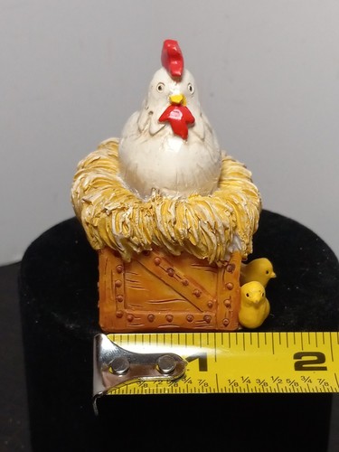 Vintage Hen On Nest w/ Chick's Figurine Christmas Ornament Freestand Or Hanging - Picture 19 of 20