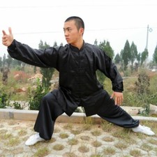 Herren Chinesisches Kung-Fu Hemd Hose Tai Chi Wing Chun Kampfkunst Anzug Kostüm
