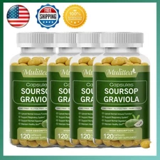 1000mg Soursop Graviola Capsules Leaf&Fruit Extract 120Capsules High Potency