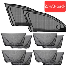2/4/8Pcs Car Window Side Screen Sun Mesh Shade Cover Magnetic Sunshade Visor USA