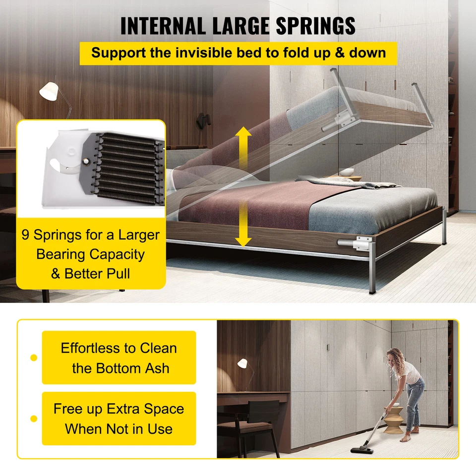DIY Murphy Bed Springs Mecanismo Hardware Kit Vertical para Cama King Size - Imagen 3 de 4