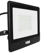 50W LED Floodlight with PIR, 6500K, 4000lm, Black, IP65 VT-158S-1-B 20291