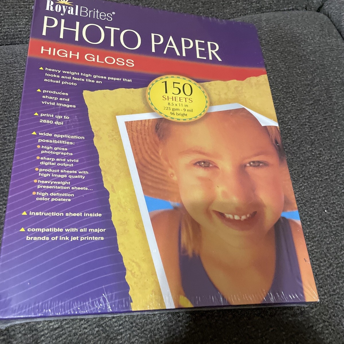 NEW Royal Brites Photo Paper High Gloss 150 Sheets , 8.5 × 11 in 