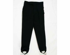 Size 8 Boy's Black Ski Pant - Nice Quality 1950s 60s Winter Stretch Stirrup Pant