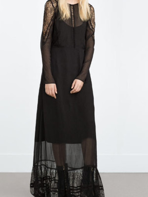 zara long lace dress