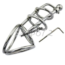 Stainless Steel Chastity Device Ring Ball Stretcher Urethra Sound Dilators Plug