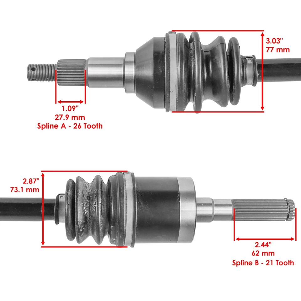 Eje articulado CV completo delantero derecho para Can-Am Commander 1000 4X4 2011-2012 Foto 3 de 4