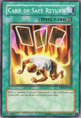 yugioh return cards from graveyard to deck Yu-Gi-Oh! - Card of Safe (HL07-EN005) - Hobby League Season 7 - Promo Edition player and collector. Card of Safe Return DB1-EN232