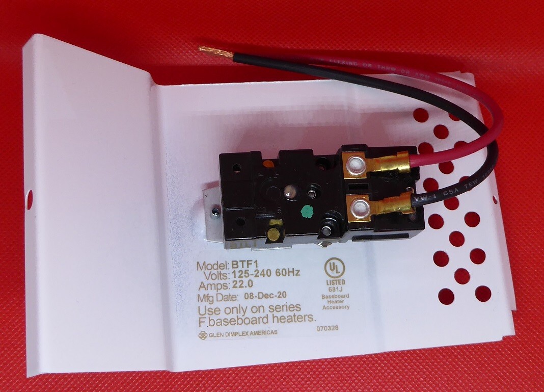 Cadet SinglePole Electric BaseboardMount Thermostat White BTF1W 14915