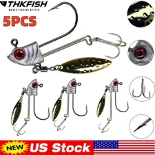 THKFISH 5pcs Fishing Lure Jig Heads Swimbait Jig Heads Walleye Fishing Jig Hook