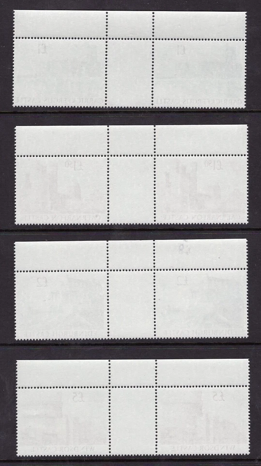 GB 1988 QEII Castles Complete Set of (4) Gutter Pairs. Unfolded, Unmounted MNH - Image 2 of 2