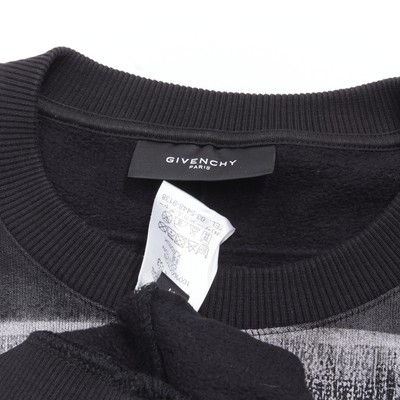 GIVENCHY Riccardo Tisci grey Americana flag distressed cotton crew 