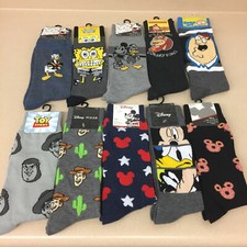 novelty socks mens crew multiple styles cartoons disney new tags AR265