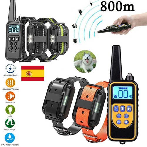 800M ELECTRICO COLLAR PERRO RECARGABLE VIBRACION ANTILADRIDOS LCD | eBay