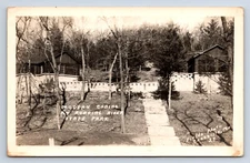 Vintage RPPC Cassville MO Roaring River State Park Modern Cabins T33
