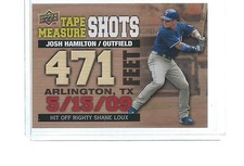 2010 UPPER DECK BASEBALL TAPE MEASURE SHOTS JOSH HAMILTON #TMS-5