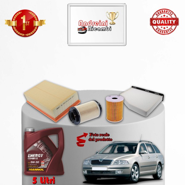 Set Service 4 Filter Und ÖL F. Skoda Octavia Ii 2.0 Tdi 100KW 136CV Von 2004->-image