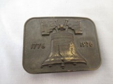 Liberty Bell Belt Buckle Bicentennial 1776-1976 Brass  Vintage