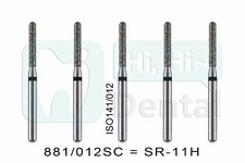 10Pcs Dental Diamond Burs FG Round End Cylinder 881/012SC SR-11H Super Coarse
