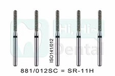 50Pcs Dental Diamond Burs FG Round End Cylinder 881/012SC SR-11H Super Coarse