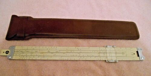 Vintage PICKETT Slide Rule Model No. 1010-T Trig with Leather Carry Case