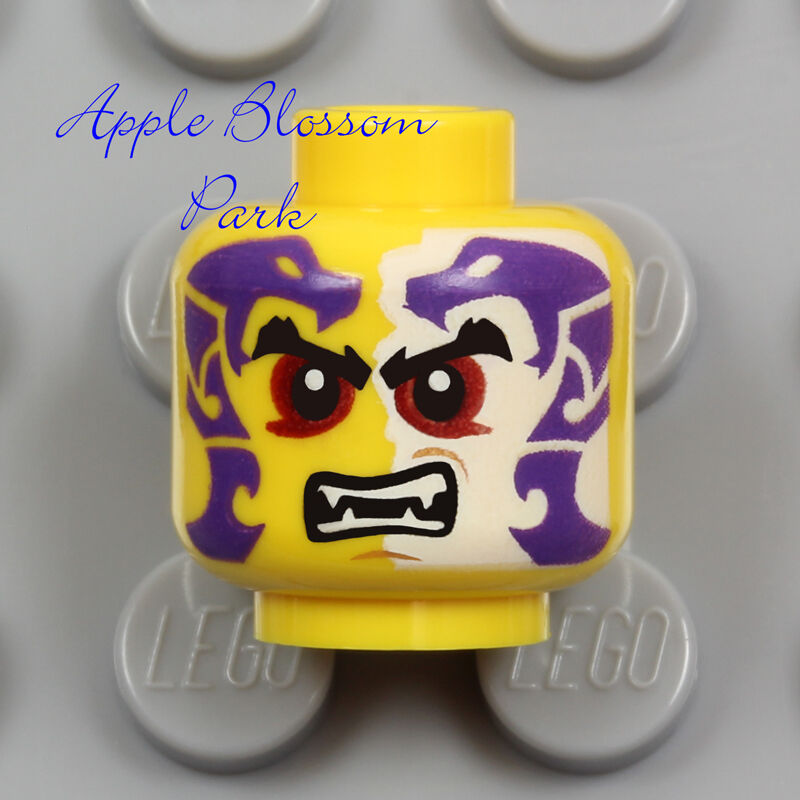 NEW Lego Ninjago MINIFIG MONSTER HEAD -Red Eyes Sleven w/Purple White Fang Snake