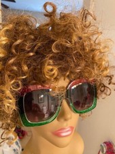 Large Frame Red Green Colorful Square Frame Sunglasses for Women Fashion Shades