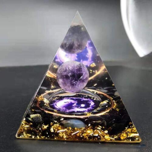 Pyramid Crystal Amethyst Peridot Healing Stone Energy Generator - Picture 1 of 6