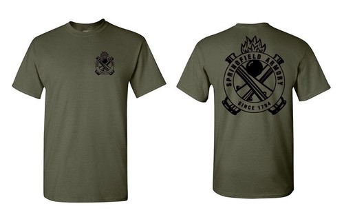 Springfield Armory T-Shirt Any Size S-2XL Military Green Gildan - Picture 3 of 5