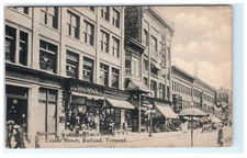 Center Street View Rutland VT, Vermont Early Postcard