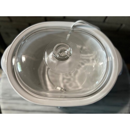 VTG CorningWare Electric Slow Cooker Crock Pot Green Floral 6 Quart RARE - Picture 3 of 7