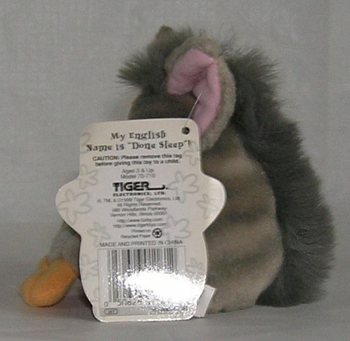 Furby Buddies Gris Atibby Green Eyes 1999 Original Tiger Electronics Nuevo con etiquetas - Imagen 4 de 4