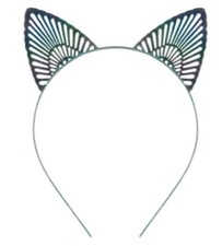 Cat Kitty Headband Halloween Metal Rainbow Metallic Girls Wonder Nation Costume