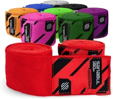 Sanabul Elastic 180 Inch Boxing Hand Wraps for Boxing Gloves Muay Thai Kickboxin