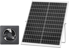 Solar Powered Fan, 25W Solar Panel with 220 CFM Airflow, Adjustable Panel
