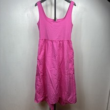 A New Day Wom Pink Midi Sundress M Hi Low Ribbed Tank Beach Summer Pockets