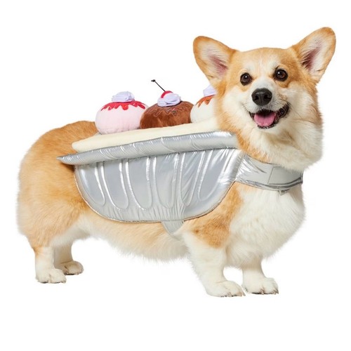 FRISCO BY CHEWY Banana Split Dessert Dog & Cat Costume Halloween Size Large