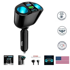 Dual USB QC3.0 Car Cigarette Lighter Splitter with LED Voltmeter & 20W Charger