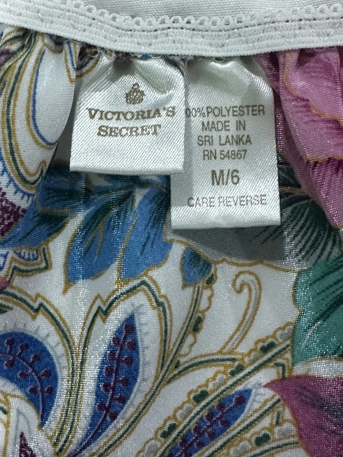 UNDERCOVER Victoria's Secret G Label anni 90 floreale slip abito set mutandine donna M vintage