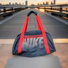 Nike Womens Gym Club Duffel Bag Blue, Write Out Medium Size Logo Double Handle