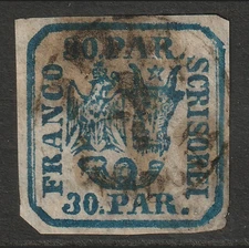 Romania SC# 18 Used / LL Corner Cut To Shape - S45238
