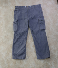Carhartt Force Relaxed Cargo Pants Men 42x30 Gray ripstop workwear