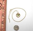 14K Yellow Gold Heart Peridot & Diamond Pendant Necklace 2.3 Gr [N126] — photo 6